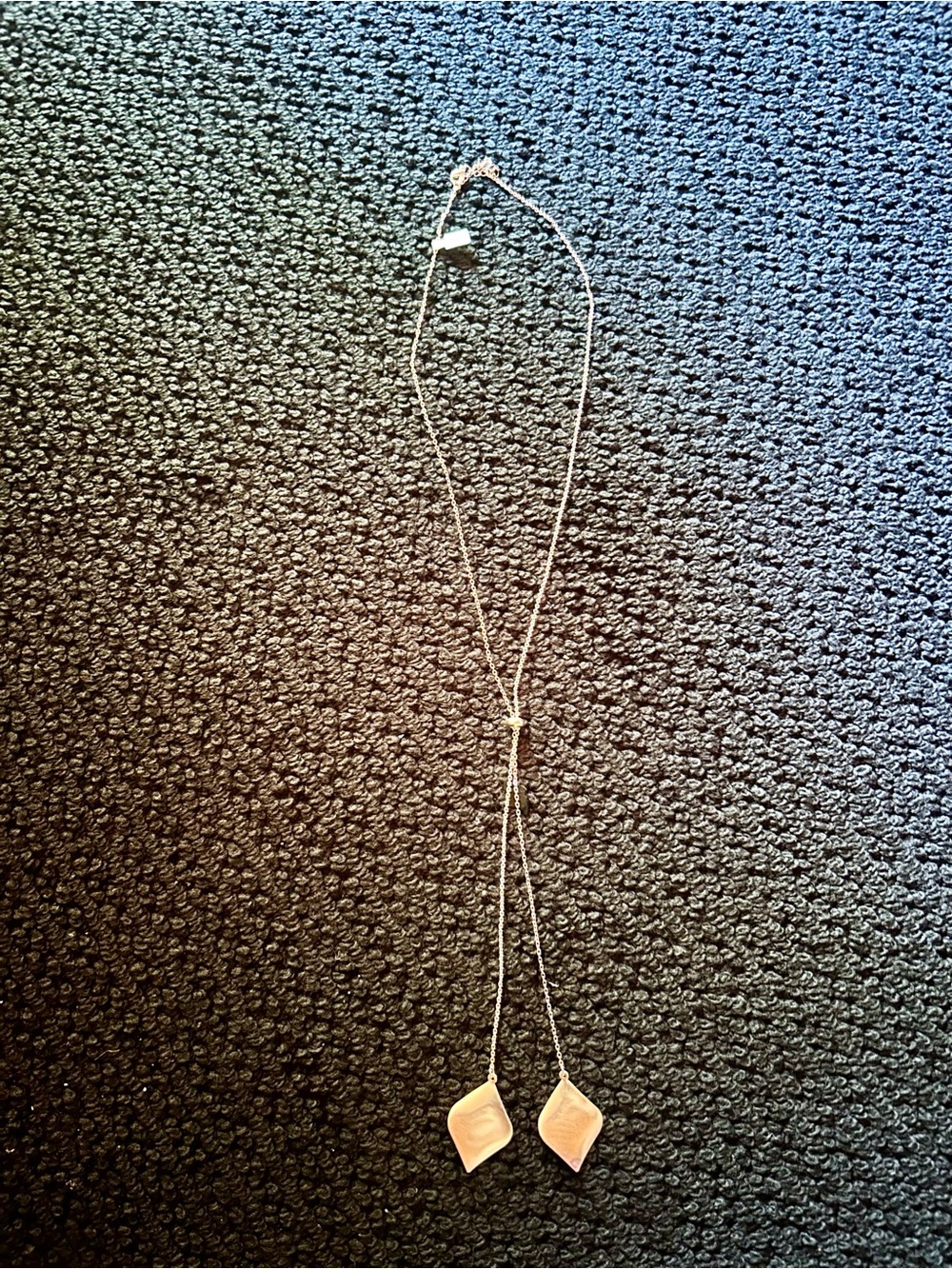 Delicate Rose Gold Lariat Necklace with Charms